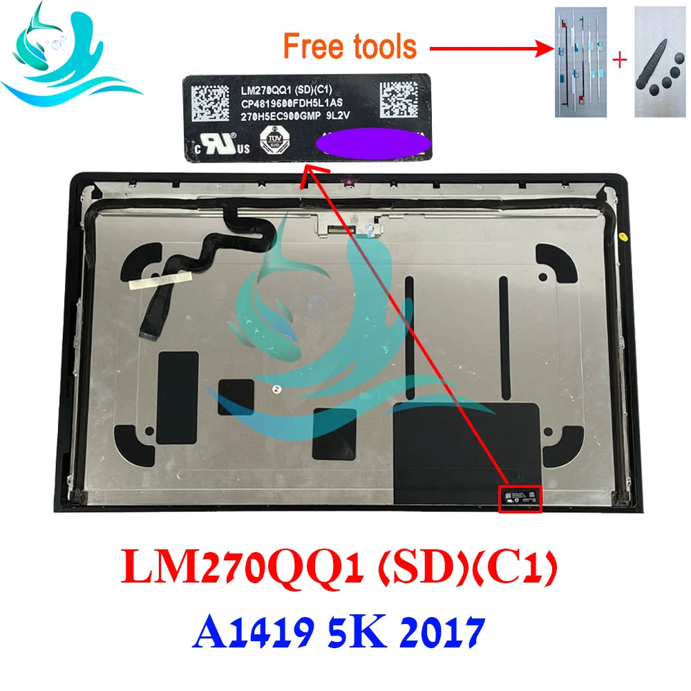 Originale 5K A1419 Lm270Qq1-Sdc2 Lm270Qq1-Sdc1 Metà 2017 Per Imac 27 "A1419 5K Lm270Qq1 Sdc2 Lcd Assemblaggio Pannello In Vetro 5120*2880