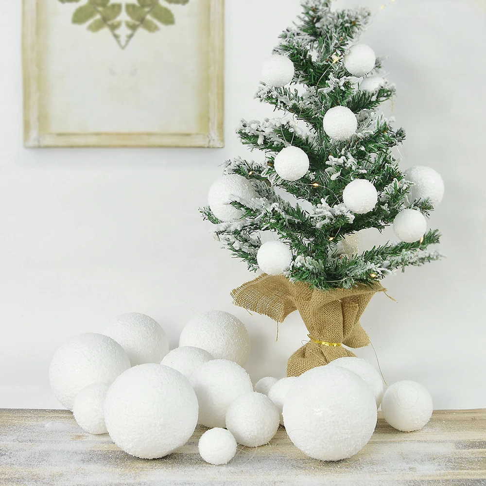 Boule de Neige Blanche en Mousse PE, Ornements de Noël, Sapin de Noël,  Facilement Boules pour Nouvel An, Décoration de ix - AliExpress