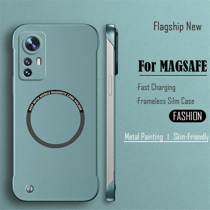 Luxury Ultra Thin Frameless Magnetic Phone Case with Matte Finish and Wireless Charging Compatibility