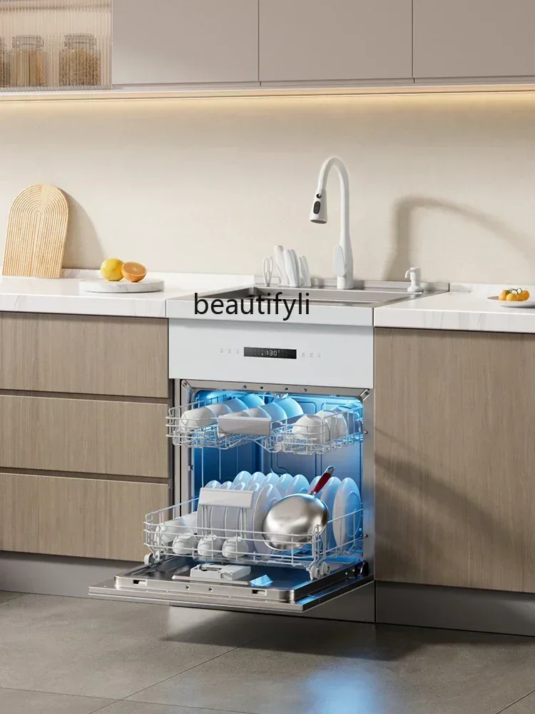 Hand Washing MachineMáquina De Lavar Louça Integrada Branca Do Dissipador, Tamanho Da Máquina, Apartamento Pequeno