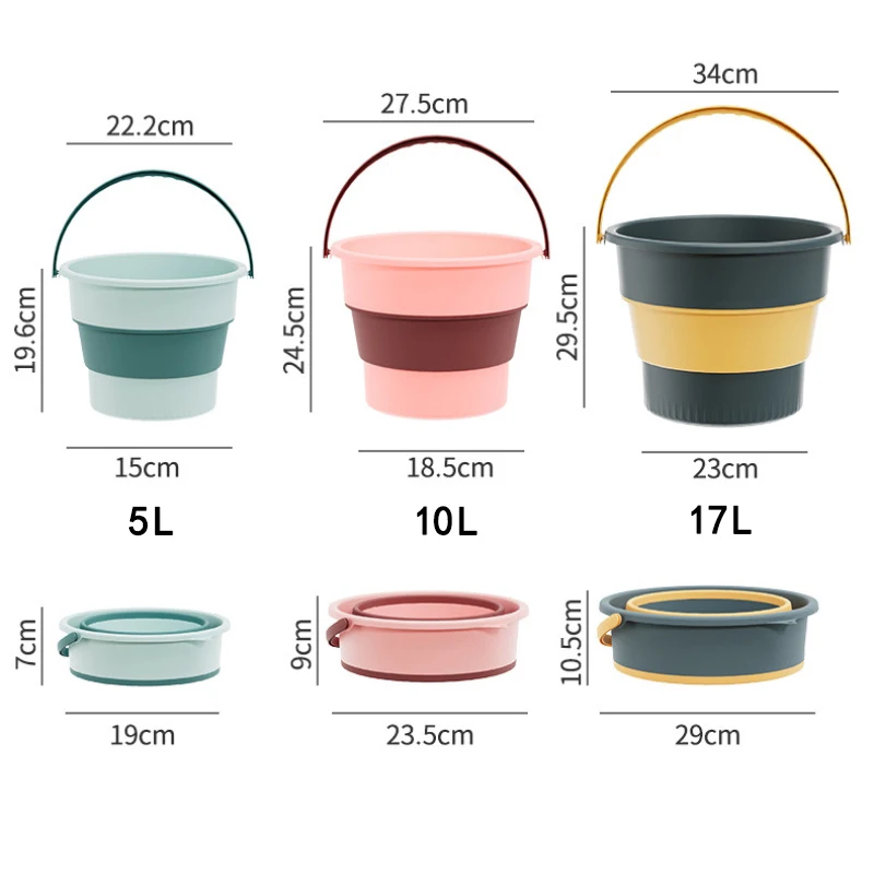 10L Round Folding Bucket Portable Fishing Car Wash Camping Tub Household  Cleaning Tools Bathroom Collapsible Space Saver Buckets - AliExpress