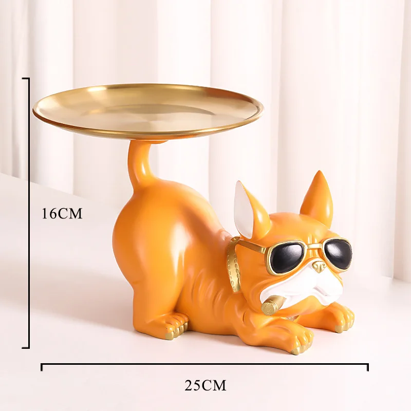 2022 Cool Bulldog Figurines Resin Animal Sculpture Ornaments Storage Room Decor Moden Multifunction Statue For Home Decoration 