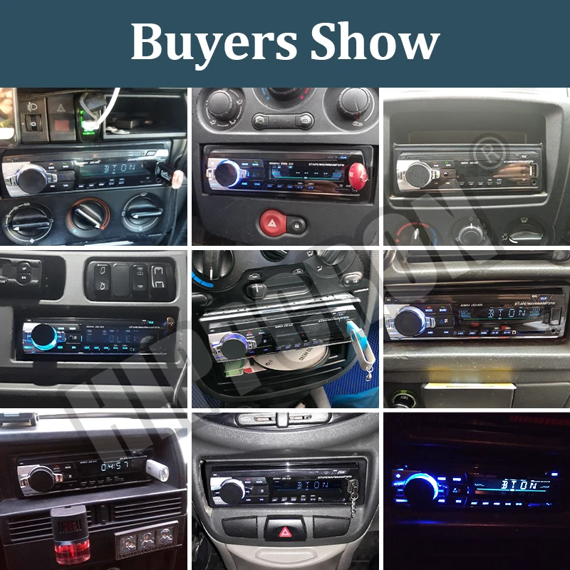 Car Radio 1 din Bluetooth 12V Car Audio Player Mp3 60Wx4 FM Radio Music USB In Dash AUX Input