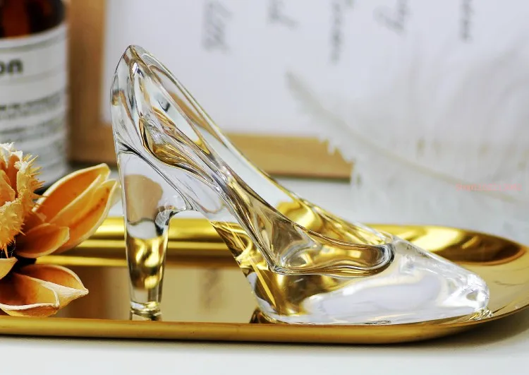 Cinderella Shoe Decor, Crystal High Heels Shoes Ornaments Glass Slipper  Decorati