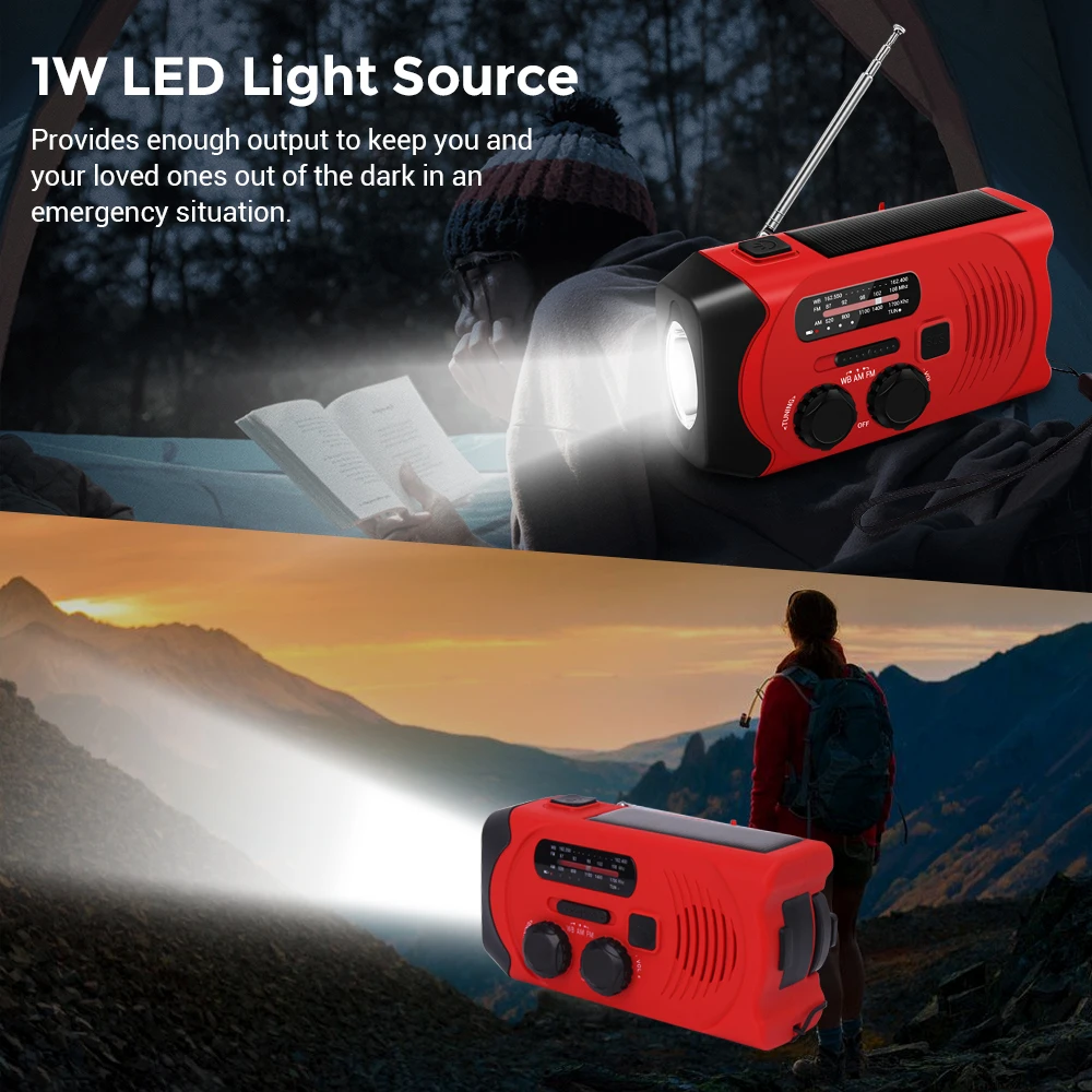 Camping Light Handheld Flashlight Bike Flashlight Mini Led Light Survival Signal Light Solar Powered Lamp Pocket Flashlight Mini Led Night Light Inspection Lamp Desktop Light Portable Solar Hand Crank Radio FM AM NOAA Weather Radio USB Charging Emergency LED Flashlight Power Bank Tactical 2000mAh