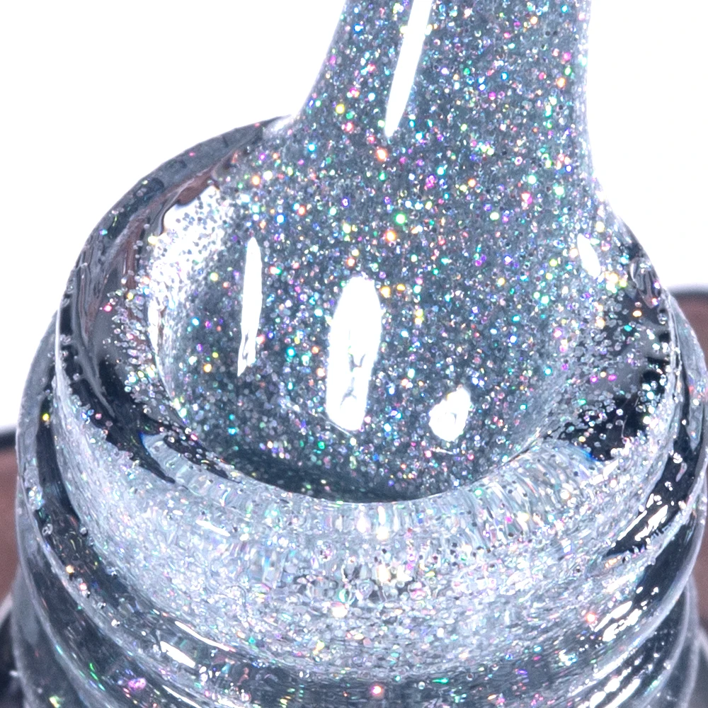 KODIES GEL Holographic Gel Nail Polish Laser Sparkling Glitter Gel Varnish Semi Permanent UV/LED Platinum Manicure Nail Art 2