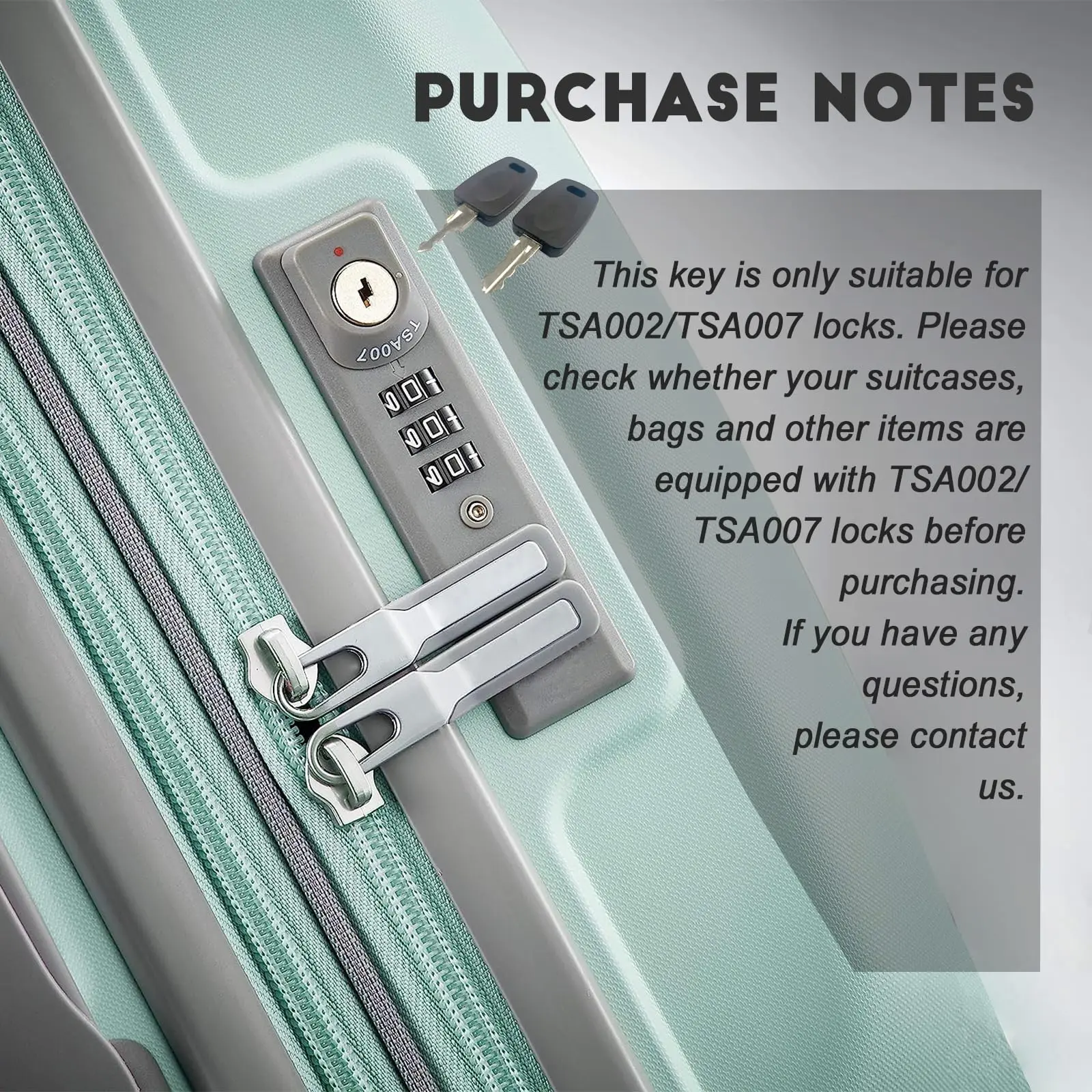 2 Keys for TSA007 TSA002 Master Luggage Keys Universal Approved TSA007 TSA002 Luggage Suitcase Password Locks lock key blanks