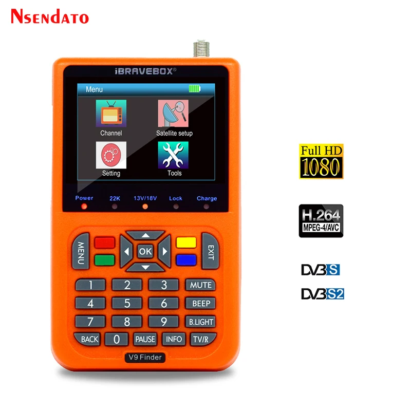 3.5 Pollici Lcd V9 Finder Hd Dvb-S/S2 Digital Satellite Satfinder H.265 Mpeg-4 Dvb S S2 Satellite Meter Full Hd Signal Sat Finder