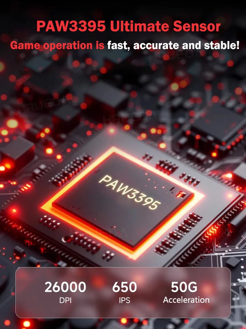 EWEADN A5 Pro Ultra Wireless Lightweight E-sports Mouse Ergonomic Tri-mode PAW3395/3311 22K/26K DPI Low Latency Gaming Mouse