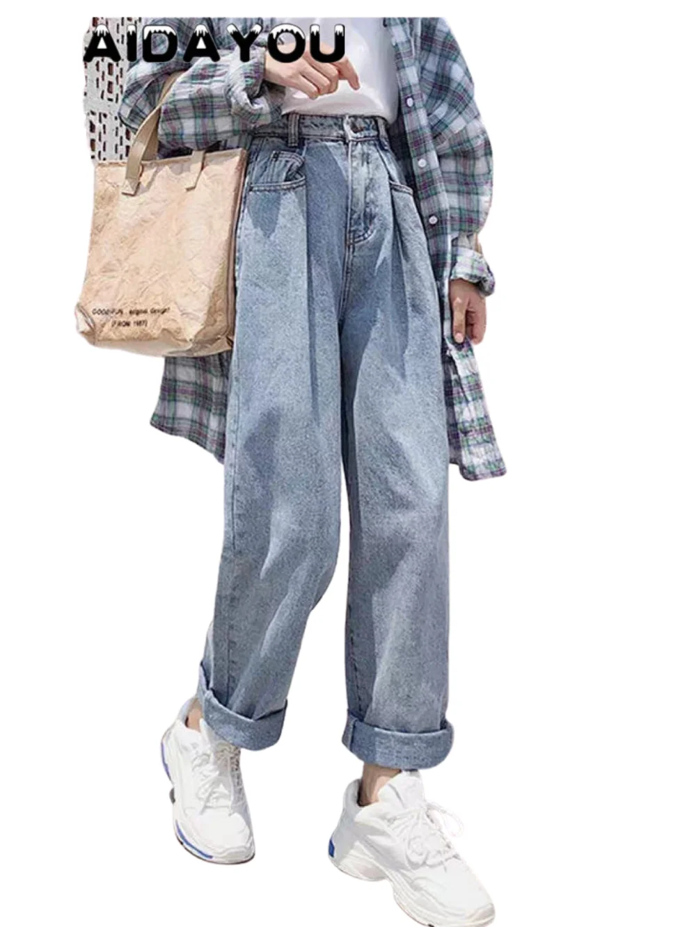 Pantalones vaqueros holgados de pierna ancha para pantalón corto informal, bombachos vaqueros para niño y Mamá, talla 46, ouc205 - AliExpress Ropa de mujer