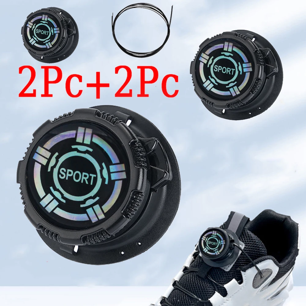 1pair Rotating Metal Wire Swivel Automatic Buckle Rope Sneaker ShoeLaces for Kids/ No Tie Shoe Laces Quick Lock Shoestrings