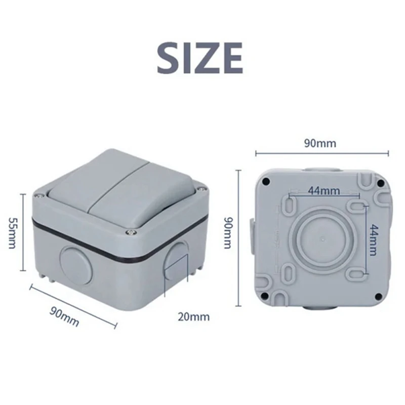 A15R -IP66 Wall Electrical Switch 220V Light Waterproof On Off Security Button With Fixation Night In The Pc Power