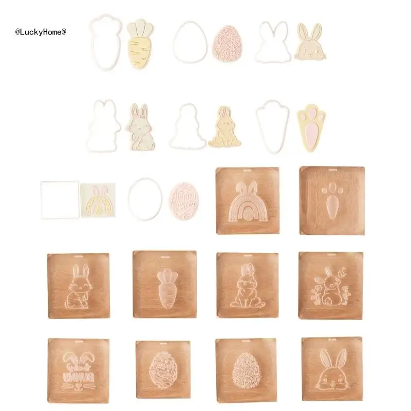 Plastic Biscuit Mold Easter Series Biscuit Stamps Kitchen DIY Baking Accessories 11UA
