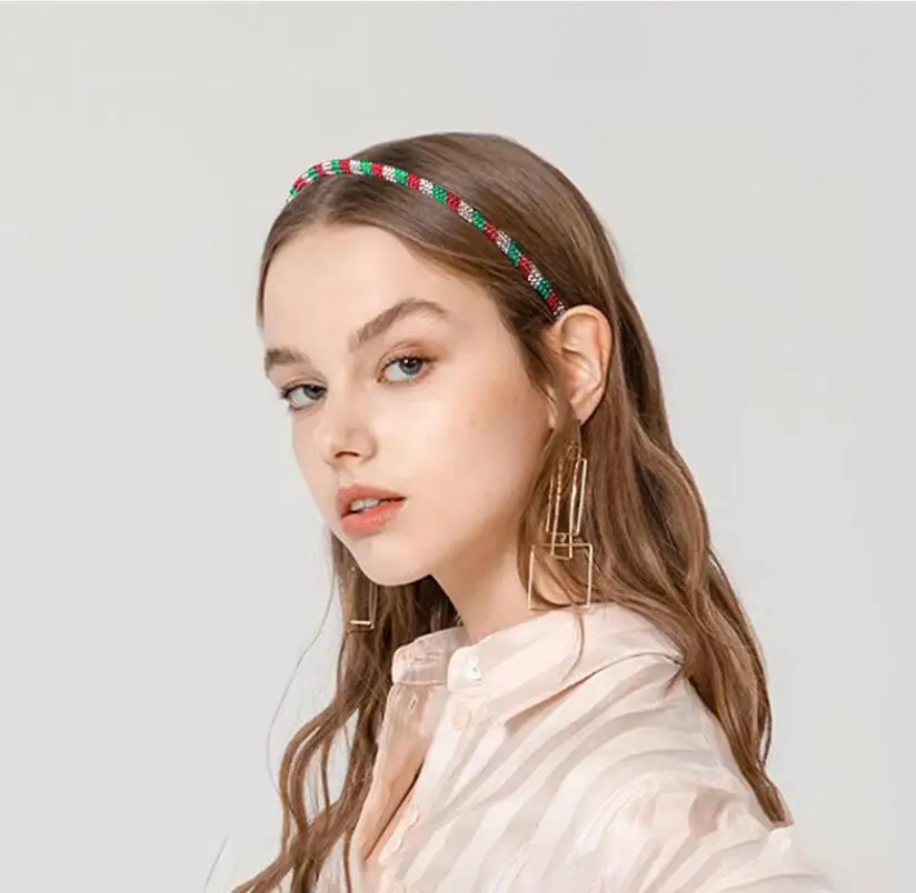 Christmas Hairband Women Hair Crystal Luxury Glitter Full Rhinestone Girls Headbands Xmas Party Hair Accessories Gifts