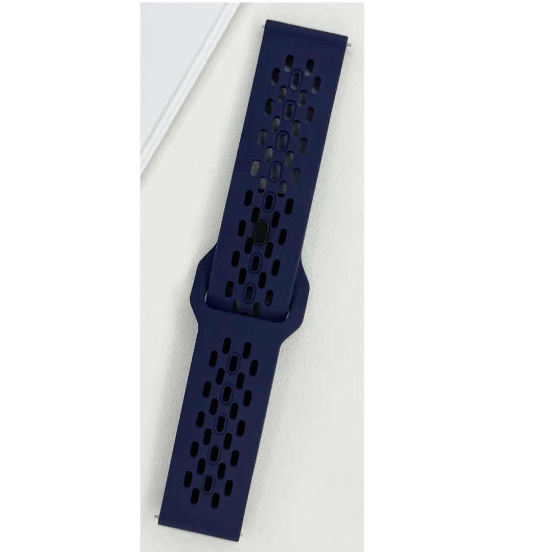Breathable Silicone Watch Wristband with 20-22mm Adjustable Strap