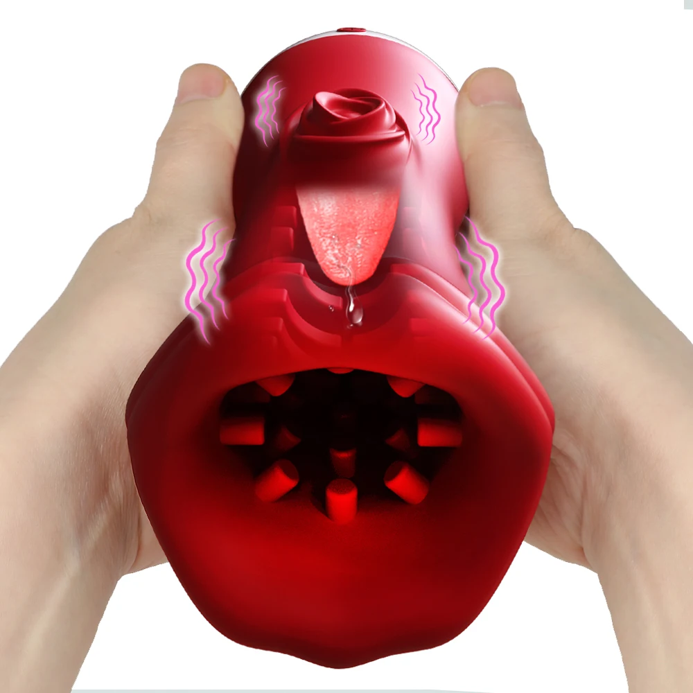 Automatic Male Masturbator Cup Vibrator Tongue Licking Blowjob Real Vagina Pocket Pussy Penis Oral Sex Toy For Adult Men male masturbator male masturbator cup male masturbation aid