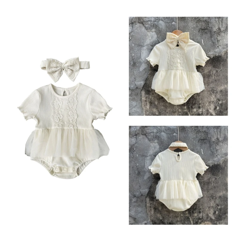 

Newborn Costume Headwear Short Sleeved Romper 0-3Month Baby Photo Posing Props