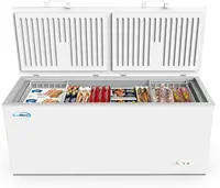 SCF-20C Chest Freezer 20 Cu. Ft White Universal Deep Freezer Smooth Rolling Casters Compact Freezer 1
