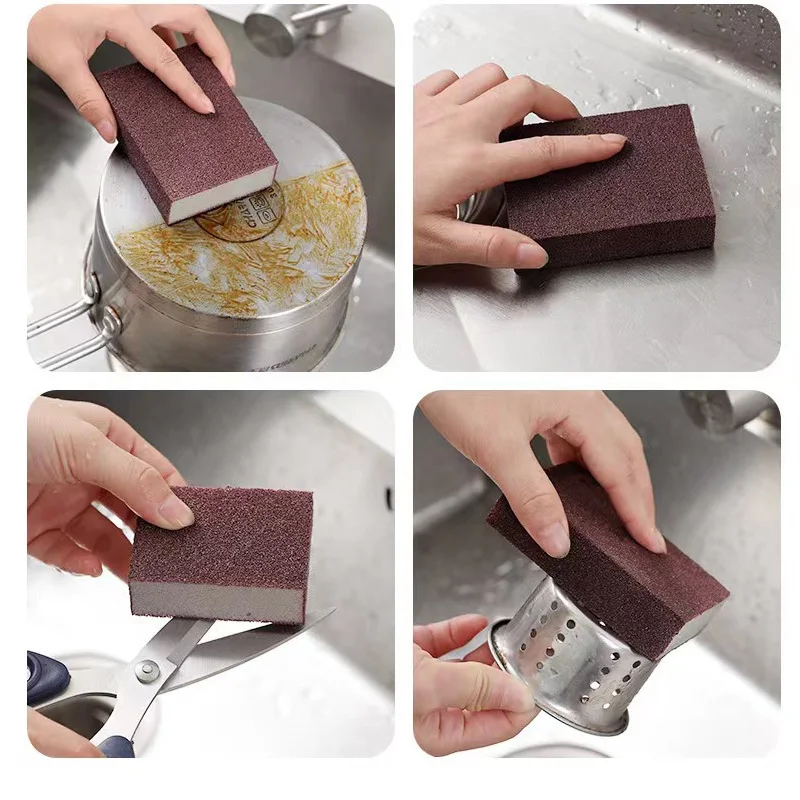 Wonder Magic Sponge Eraser Carborundum Removing Rust Cleaning Brush Cooktop Pot Descaling Scrub Dady Kitchen Reusable Washable 6