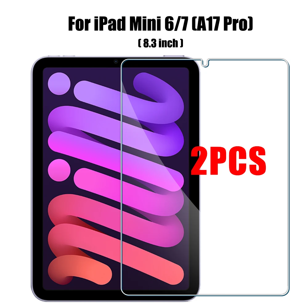 Premium Tempered Glass Screen Protectors for iPad Mini Tablets - 2 Pack
