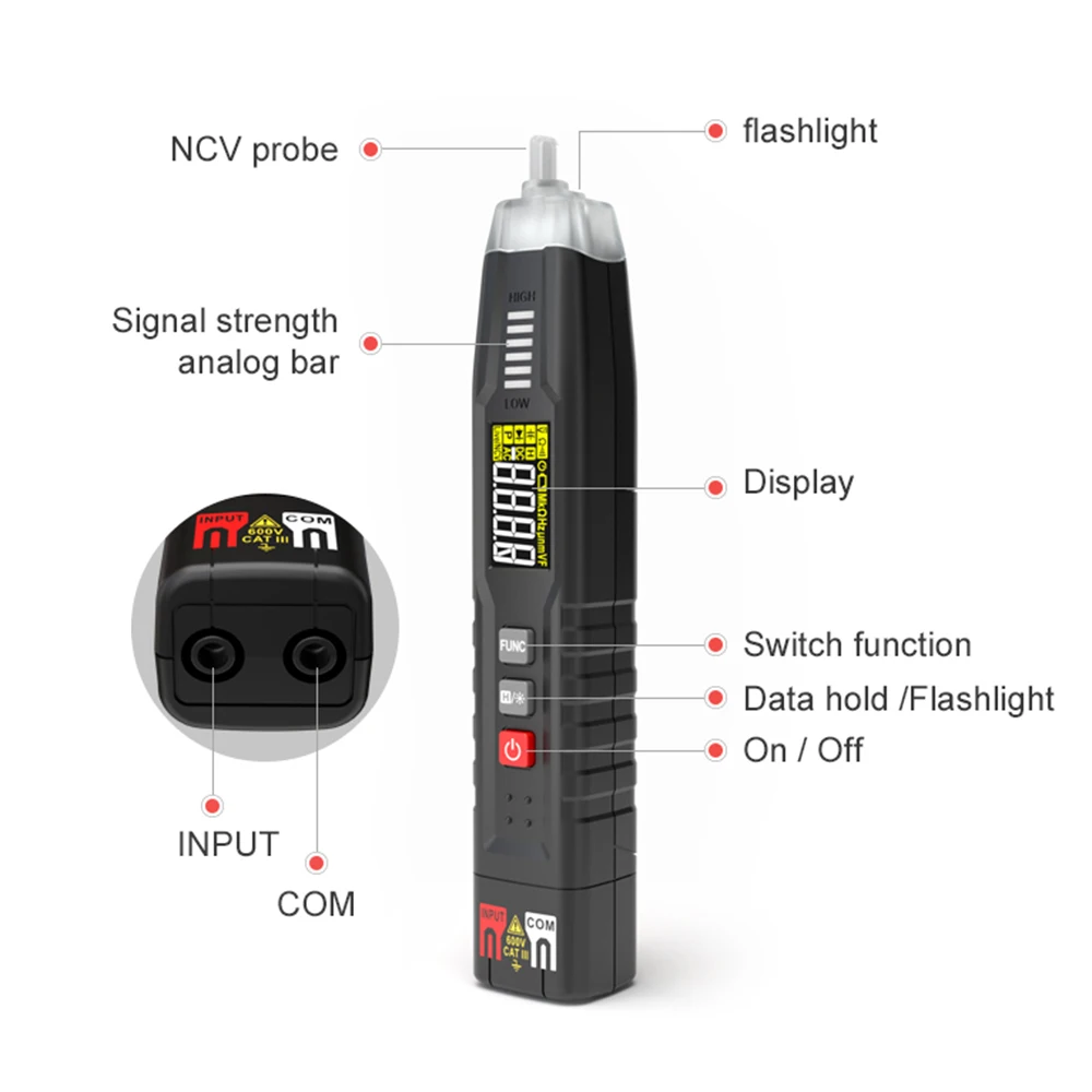 HT122A   Ʈ  Ƽ  True RMS 4000 īƮ NCV а  ׽ DC/AC  ׽