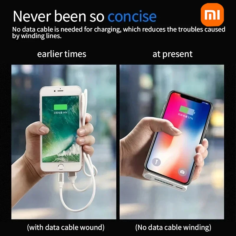 Portable Battery Charger Xiaomi Super Slim Magnetic Wireless Power Bank 200000mAh High Capacity USB-c Two-Way Portable Fast Charger IPhone Samsung