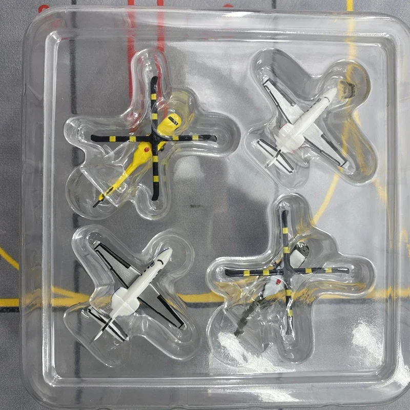 4pcs/set Mini Plane Model Toy 1/500 Scale Bizjet Helicopter