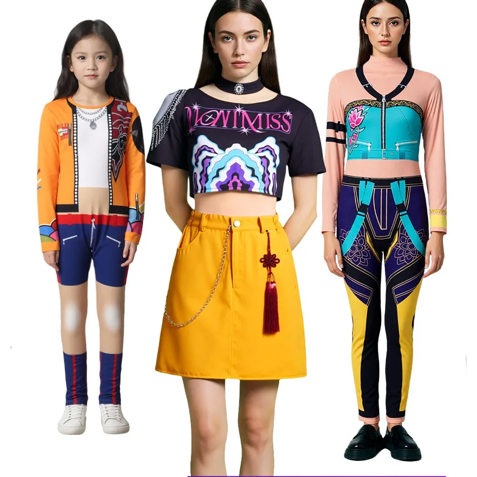 Kpop Demon Hunters Hoodie Children KPop Rumi Mira Zoey White