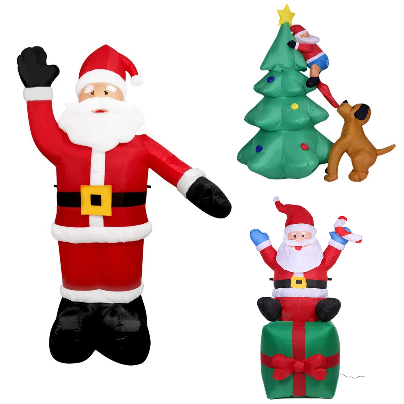 

8ft Giant Inflatable Santa Claus With LED Light Christmas Decoration For Outdoor Home Garden Glowing Navidad New Year Party Deco
