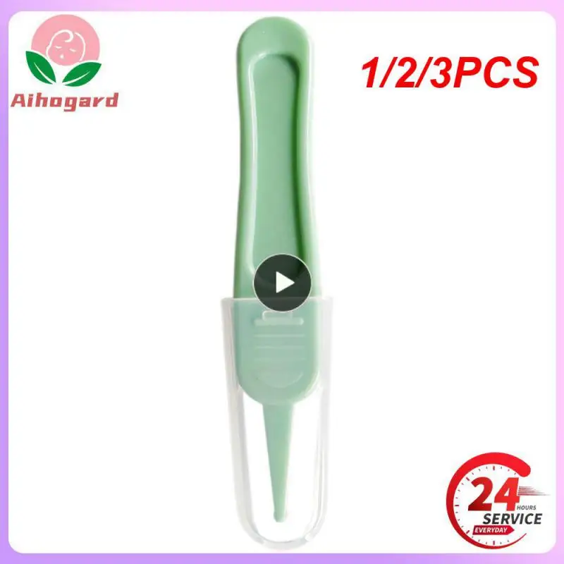 

1/2/3PCS Plastic Nose Navel Cleaning Baby Safety Care Round Head Clamp Infant Tweezers Nasal Cleaner Cleaner Clip Clean Tweezers