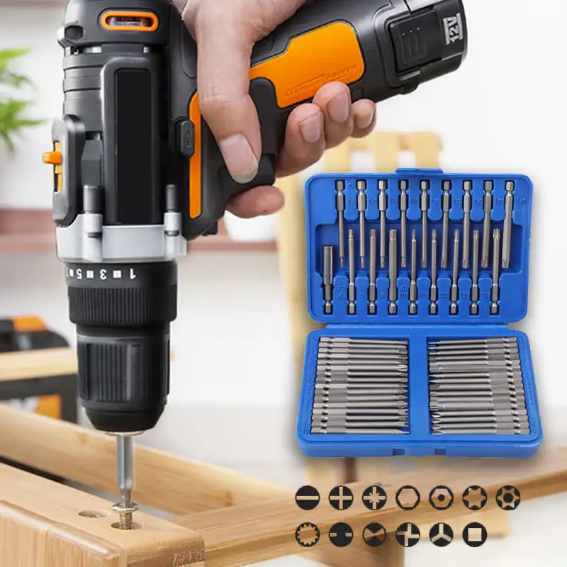 

50pcs Extended Screwdriver Head Set,Irregular/Cross/Straight/Hexagonal/U-shaped/Screwdriver Extension Rod