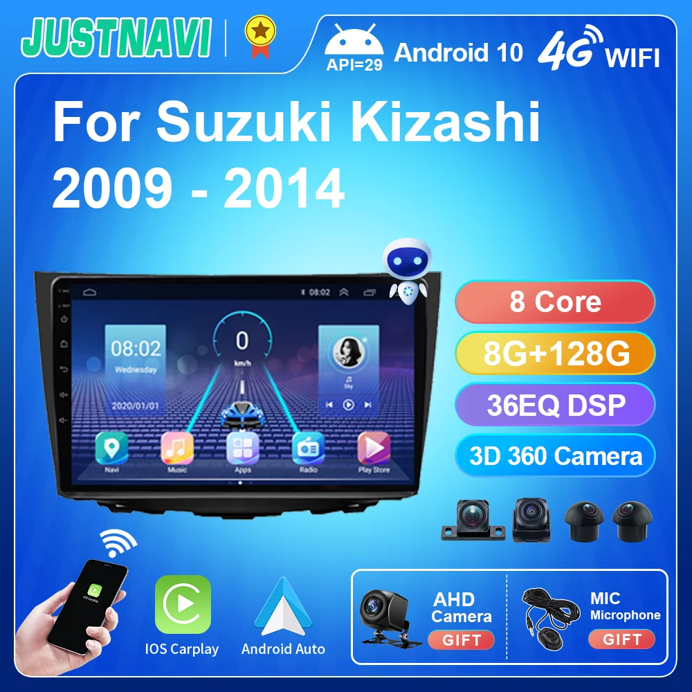 

JUSTNAVI 2Din Android 10 For Suzuki Kizashi 2009-2014 Car Radio Multimedia Player Stereo Navigation with BOSE Carplay Speakers