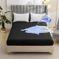 Kuup Safe Waterproof Mattress Protector Soft Comfortable Breathable Solid Color Fitted Bedding Cover No Pillowcases Included