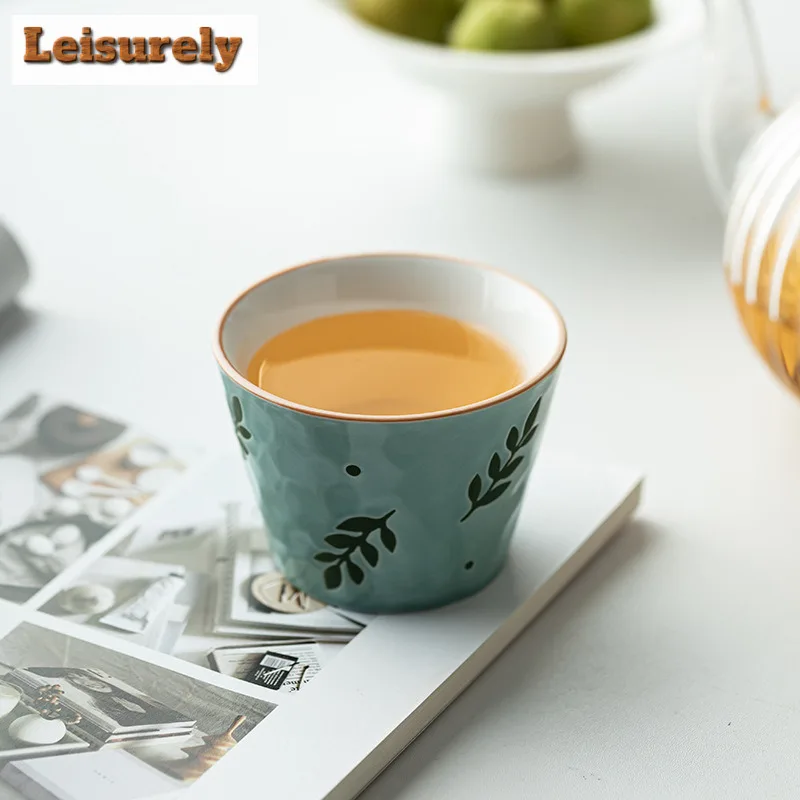 180ML Japanese Hand-painted Ceramic Host Cup Creative Strawberry Personal Coffee Mug Large Capacity Breakfast Bowl Kungfu Teaset