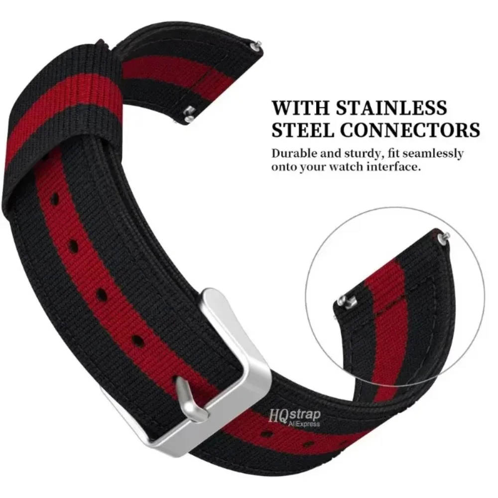 Fashionable Canvas Nylon Loop Strap – 22/20mm Adjustable Comfortable Band