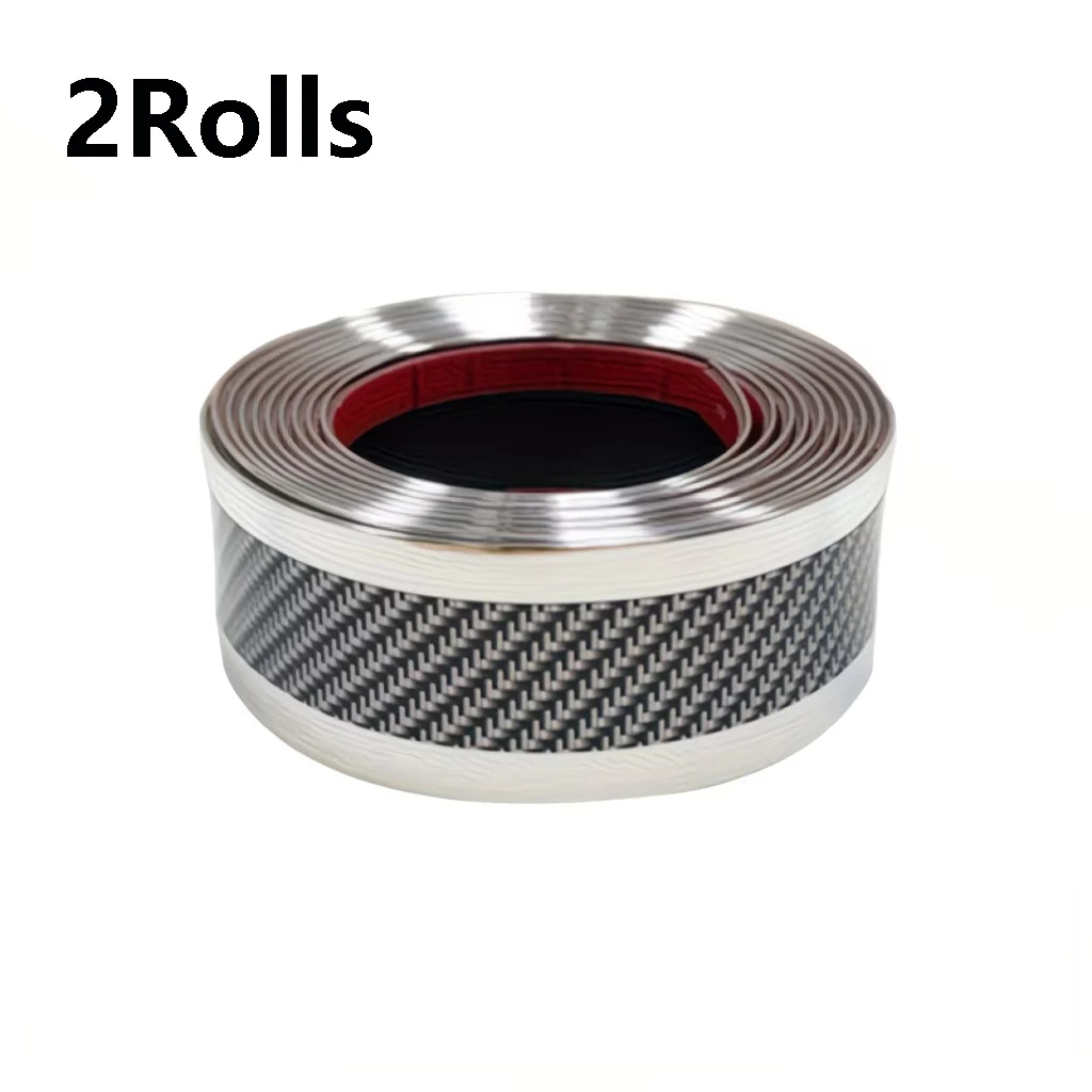 Self-Adhesive Anti-Scratch Car Door Sill Guard with Stylish Stripe Design