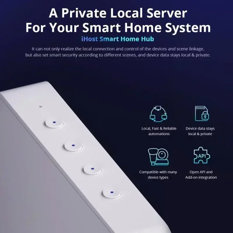 SONOFF IHost Zigbee Smart Home Hub Matter Gateway AIBridge 2GB/4GB Local Server Control Open API Data Storage Type-C Powered