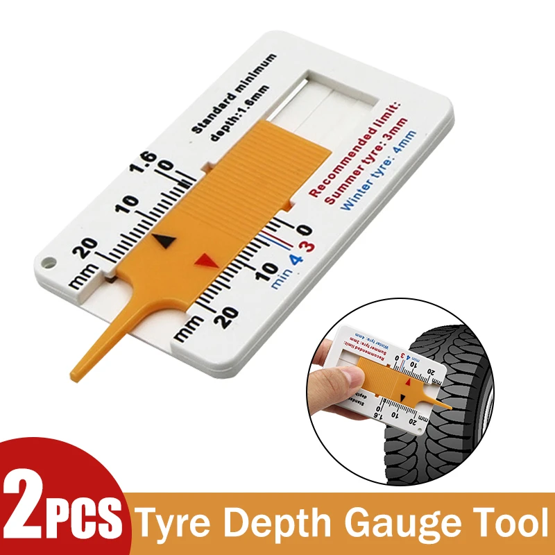 2Pcs 0 20mm Tyre Tread Depthometer Depth Indicator Gauge Gage