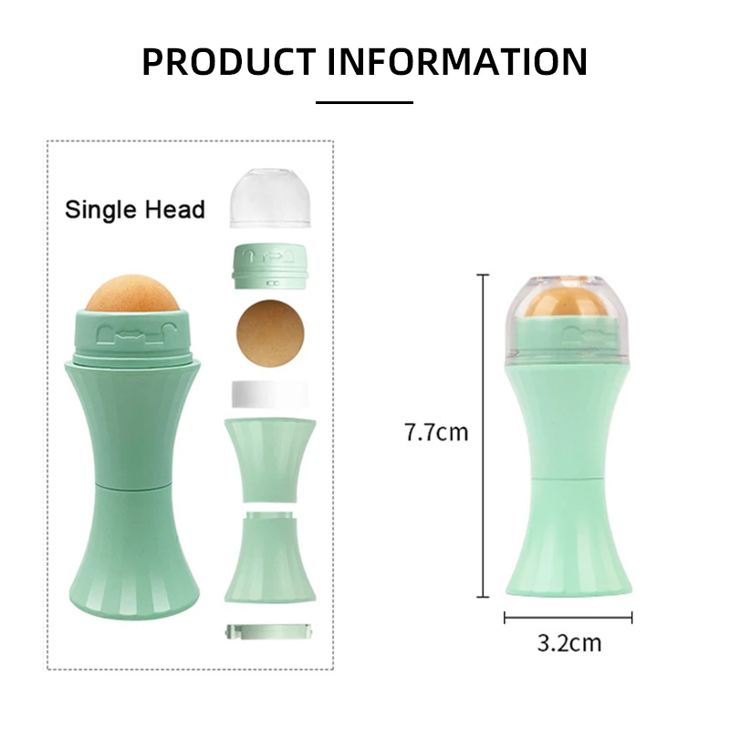 Small Waist Face Oil Absorbing Roller Volcanic Stone Blemish Remover Face T-zone Oil Removing Rolling Stick Ball Summer Shiny