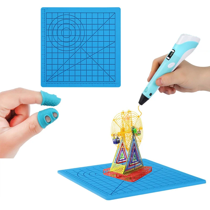 3D 프린팅 펜 실리콘 매트 DIY 크리에이티브 드로잉 템플릿 패드, 손가락 슬..