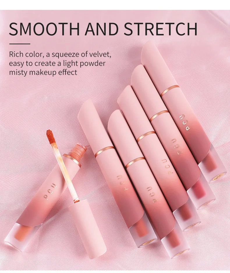 1pcs liquid lipstick, fog free, cup white, matte, lip mud, lip and cheek dual-use powder blusher lipstick 6 colors are available 6