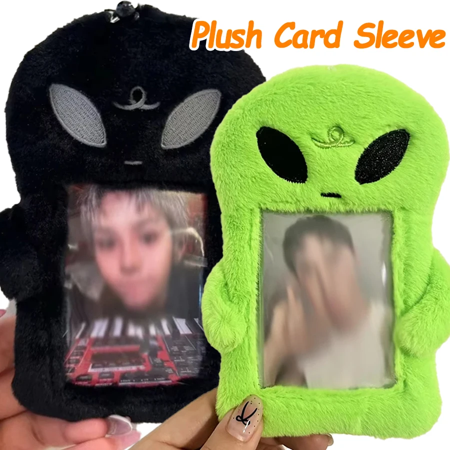 Cartoon Alien Plüsch Kartenhalter Anhänger 7,6 cm ID-Karte Mahlzeit Karte Kratzfester Aufbewahrungskoffer Idolize Foto Aufbewahrungskoffer Dekor