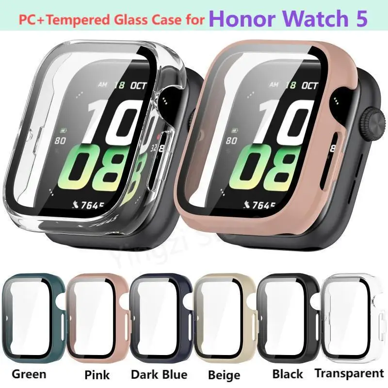 Durable Tempered Glass Protective Case for Smartwatch - Scratch-Resistant Cover and Screen Protector Accessory