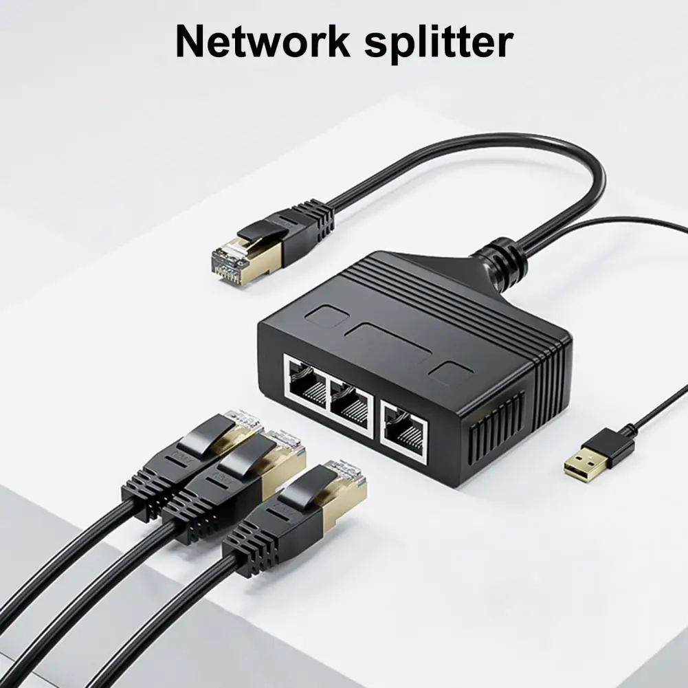 Safe Internet Splitter Heat-resistant Network Splitter High Speed RJ45 Network Ethernet Internet Sharing