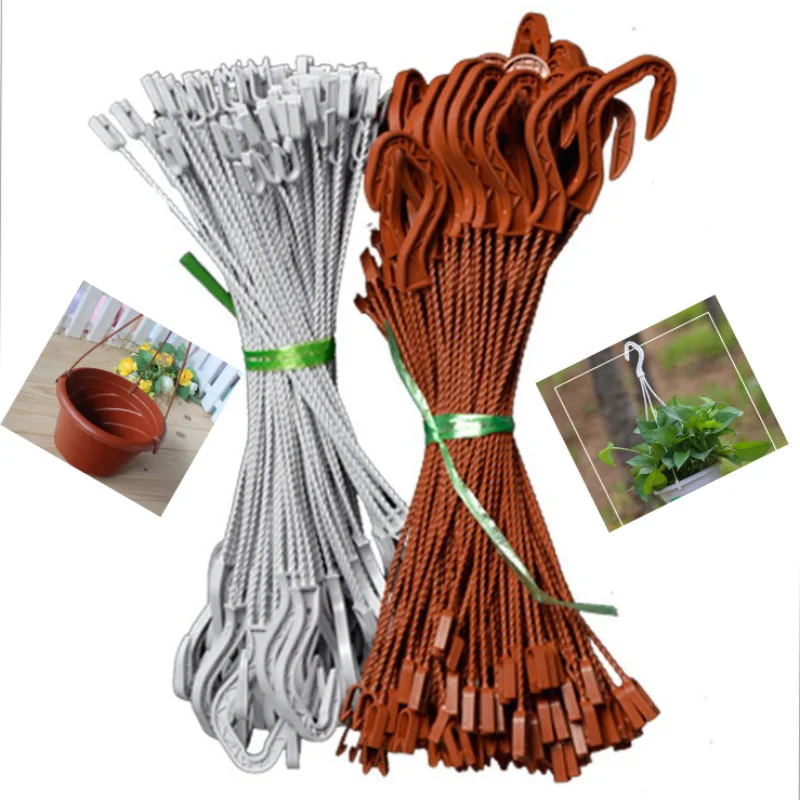 50/100pcs 24/36/39cm Plant Pots Hanger Hook Flower Hanging Basin Garden Basket Holder Chains Accessories | Дом и - Цена: US $10.92 - 13.78