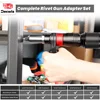 Riveting Machine Electric Rivet Gun Adapter Home 2.4-3.2-4.0-4.8-6.4mm Riveting Tools Cordless Multi-function Riveting Machine 3