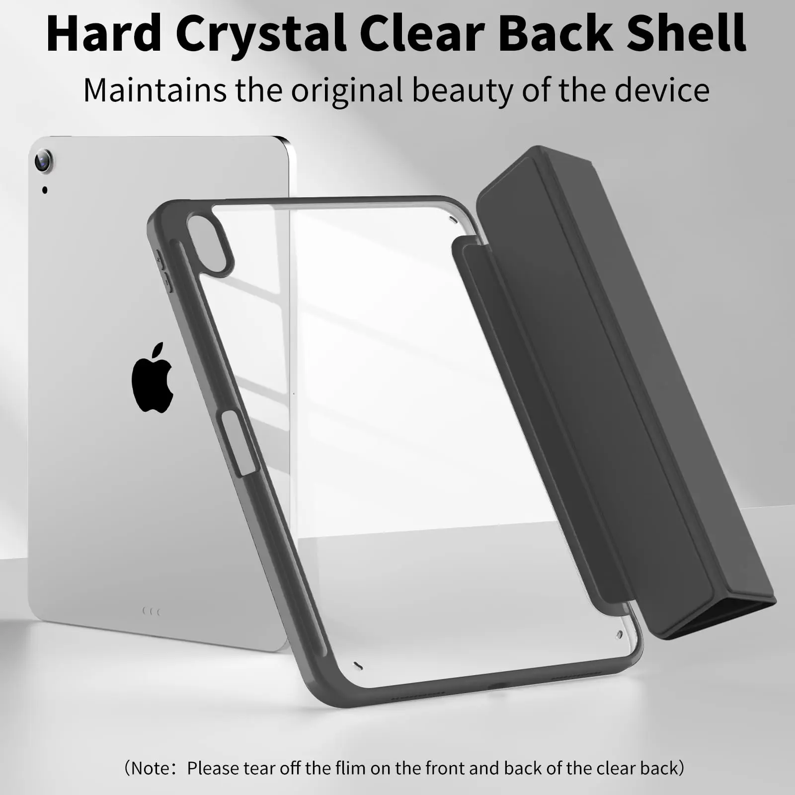 Premium iPad Case with Pencil Holder and Clear Back
