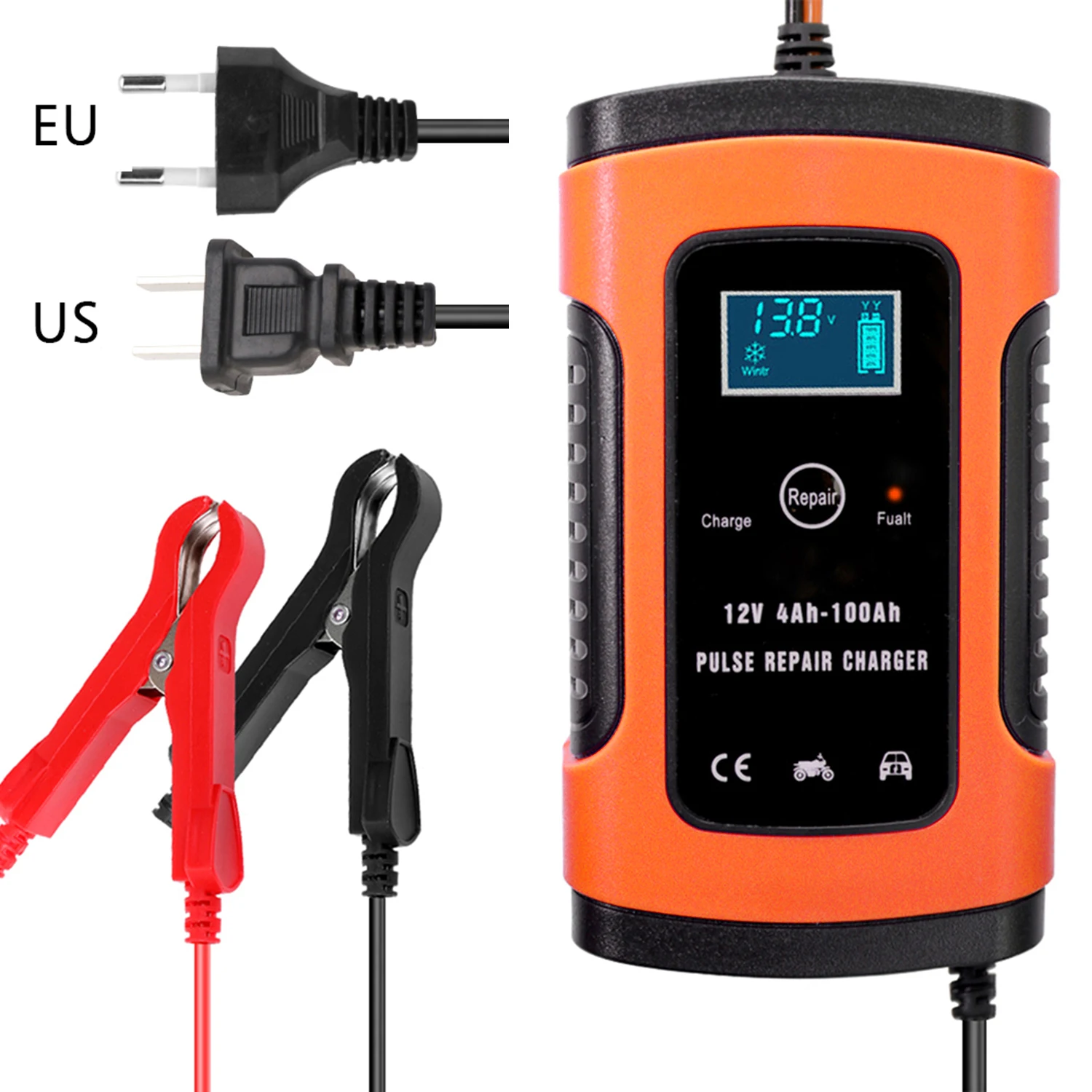 Dropship Car Battery Charger 12V 5A LCD Intelligent Auto