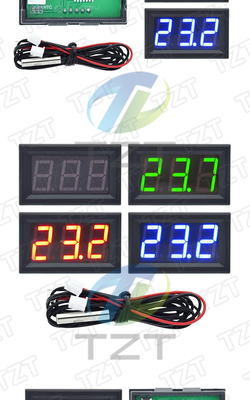 DC 4,5-30V Mini Digitales LED-Thermometer für Auto-Temperaturüberwachung Panelmeter Messbereich -50-110°C Mit Temperaturfühler – Detail 3
