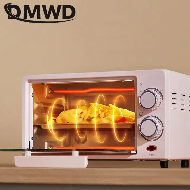 Mini Electric Oven 12L Capacity Household Multi-functional Backing Tool Double trays Temperature adjust With timer Knob control 3